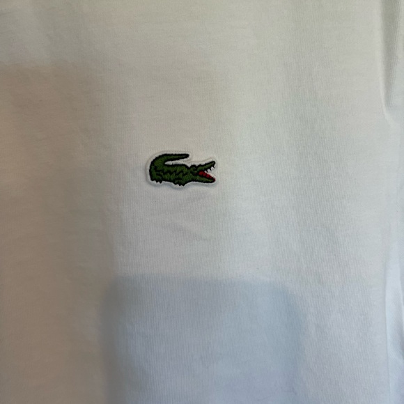 Lacoste White Short Sleeve Regular Fit Side Logo T Shirt - Picture 6 of 16